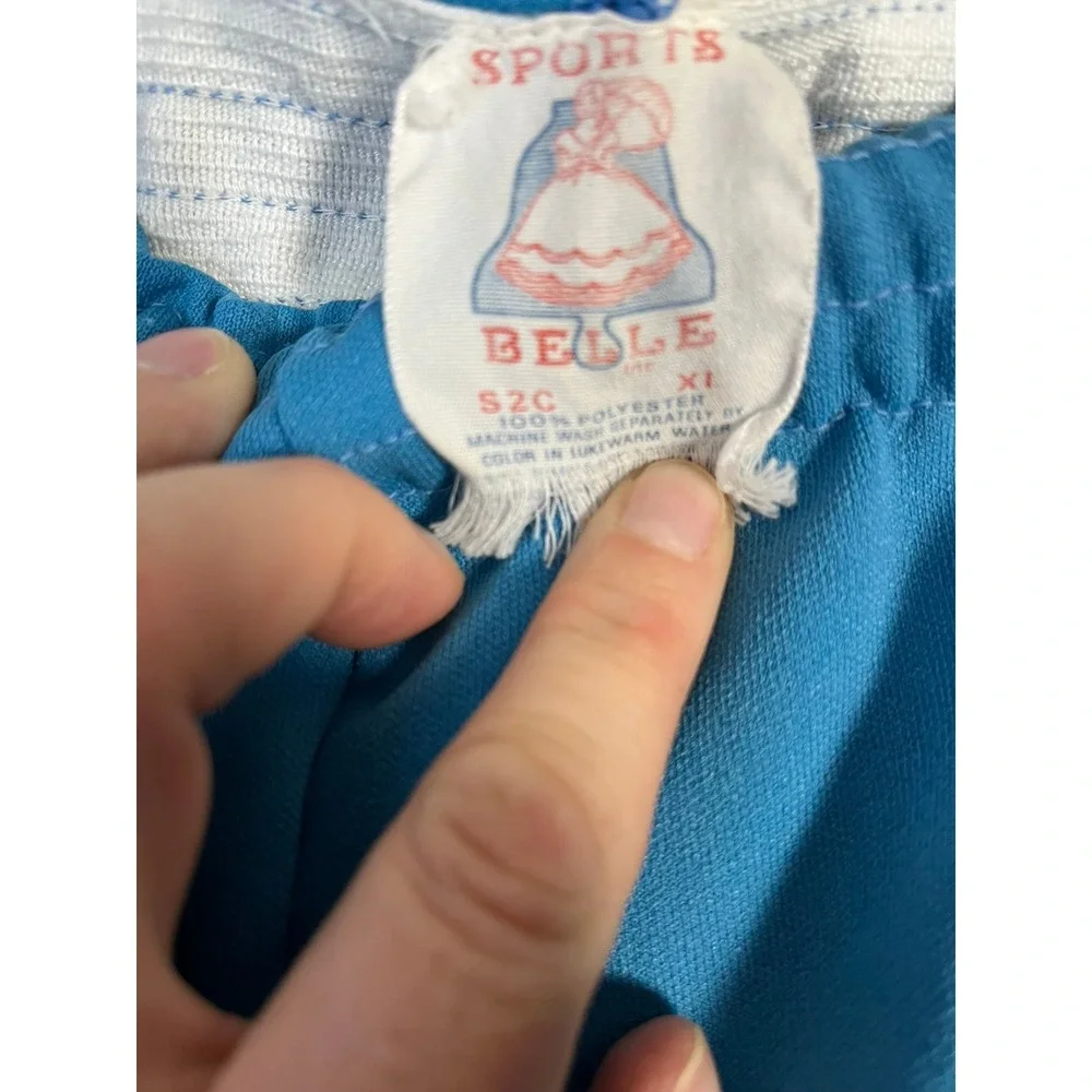 Vintage Sports Belle Two Piece School Athletic Set XL Blue Polyester EUC